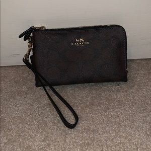 Double zip Coach wristlet